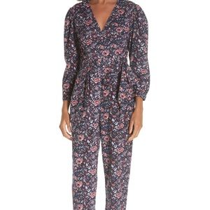 La Vie by Rebecca Taylor corduroy floral jumpsuit